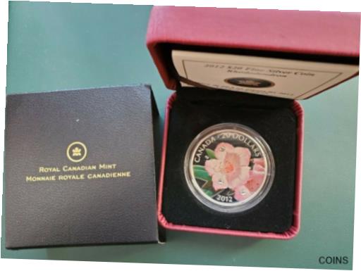 アンティークコイン コイン 金貨 銀貨  2012 CANADA 1 oz 9999 Silver Coin $20 Pacific Rhododendron Crystal Dew Drop