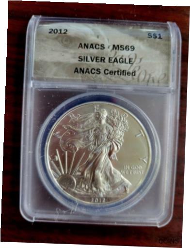 【極美品/品質保証書付】 アンティークコイン コイン 金貨 銀貨 [送料無料] 2012 P $1 Silver Eagle 1 OZ .999 Fine Silver ANACS MS69