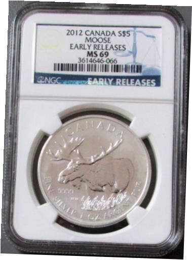 ڶ/ʼݾڽա ƥ    [̵] 2012 SILVER CANADA $5 MOOSE 1 ...