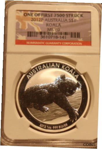 yɔi/iۏ؏tz AeB[NRC RC   [] 2012-P Australia S$1 Silver 1 oz. Koala Graded by NGC as MS-69 First 7500 Struck