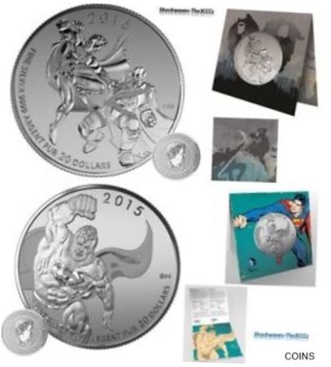 2016 С $20 Хåȥޥ vs ѡޥ 㥹ƥ &2015 $20 ѡޥ  å2016 Silver $20 Batman v Superman Dawn of Justice &2015 $20 Superman Coin Set