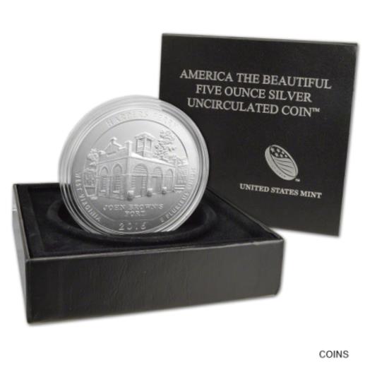 【極美品/品質保証書付】 アンティークコイン コイン 金貨 銀貨 送料無料 2016 P ATB Harpers Ferry National Park Silver Uncirculated Coin 5 oz 25C in OGP