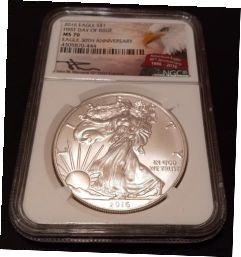 ץʡɥ꥽㤨֡ڶ/ʼݾڽա ƥ    [̵] 2016 SILVER EAGLE 30TH ANNIVERSARY FIRST DAY OF ISSUE NGC MS70 -MERCANTI SIGNED!פβǤʤ73,500ߤˤʤޤ