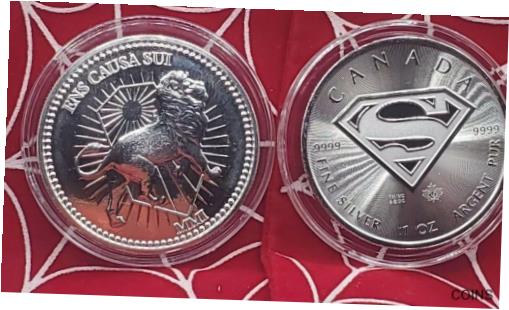 【極美品/品質保証書付】 アンティークコイン コイン 金貨 銀貨 [送料無料] 2016 Canada $5 Superman and John Wick Silver coins 1 Oz each in Capsule
