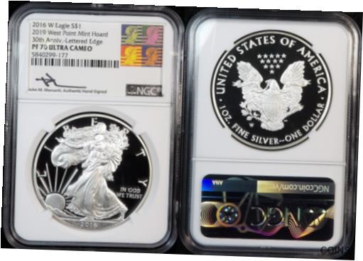 yɔi/iۏ؏tz AeB[NRC RC   [] 2016 W Proof 2019 Hoard PF70 Silver Eagle Mercanti SIGNED NGC Reagan