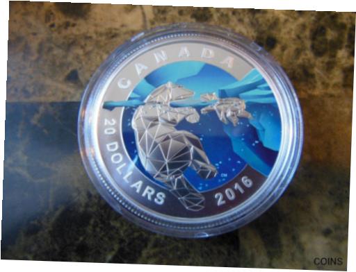 ڶ/ʼݾڽա ƥ    [̵] 2016 Canada $20 Geometry In Art (The Polar Bear) 99.99% Fine Silver Coin