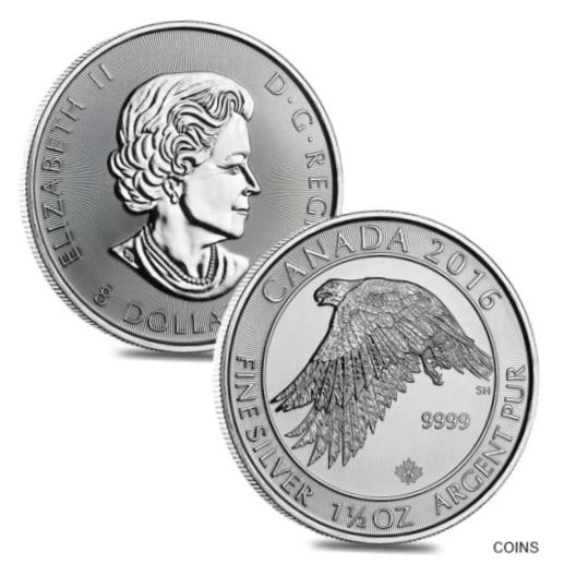 【極美品/品質保証書付】 アンティークコイン コイン 金貨 銀貨 [送料無料] Lot of 2 - 2016 1.5 oz Canadian Silver White Falcon $8 Coin .9999 Fine BU