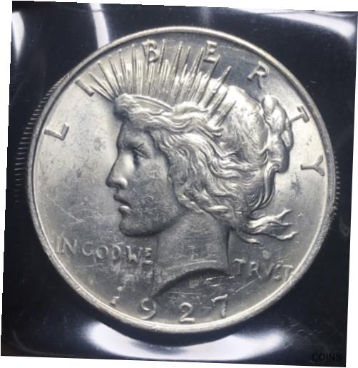 yɔi/iۏ؏tz AeB[NRC RC   [] 1927 D Peace Silver Dollar BU UNC Key Date Low Mintage White Coin