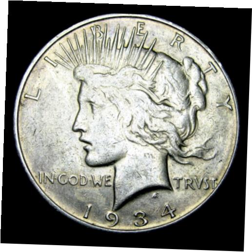 yɔi/iۏ؏tz AeB[NRC RC   [] 1934-D Peace Dollar Silver ---- Nice Coin ---- #SS755