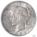 yɔi/iۏ؏tz AeB[NRC RC   [] 1934 D Peace Silver Dollar About Uncirculated AU See Pics H303