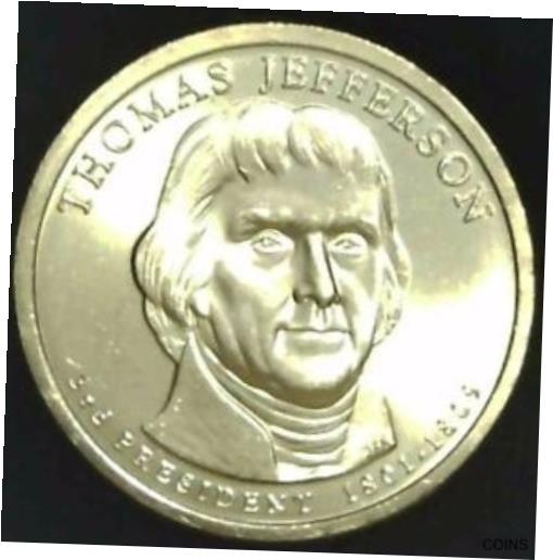 【極美品/品質保証書付】 アンティークコイン 硬貨 2007-P $1 US Presidential Dollar Coin Thomas Jefferson BU MS 22loc0711 [送料無料] #ocf-wr-012485-2363