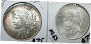 2 ピース ダラー 1922-D デンバー シルバー $ 未流通コイン トーン Q2AE ロットLot of 2 Peace Dollars 1922-D Denver Silver $ Uncirculated Coins Toned Q2AE