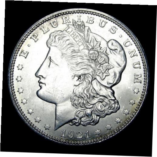 【極美品/品質保証書付】 アンティークコイン コイン 金貨 銀貨 送料無料 1921-D Morgan Dollar Silver ---- Gem BU Coin ---- AA134