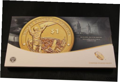  アンティークコイン コイン 金貨 銀貨  2015 Mohawk Ironworkers American $1 Coin and Currency set Enhanced Dollar