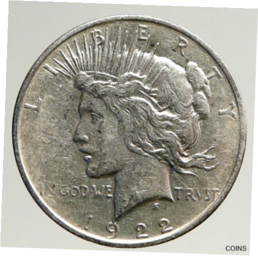  アンティークコイン コイン 金貨 銀貨  1922D US Antique Silver PEACE DOLLAR United States Coin w LIBERTY & EAGLE i93651