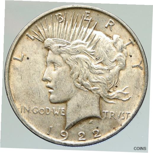  アンティークコイン コイン 金貨 銀貨  1922 D US Antique Silver PEACE DOLLAR United States Coin LIBERTY & EAGLE i111895