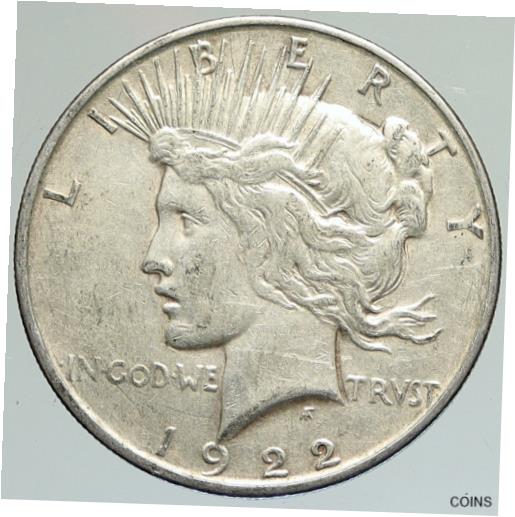  アンティークコイン コイン 金貨 銀貨  1922 D US Antique Silver PEACE DOLLAR United States Coin LIBERTY & EAGLE i111913