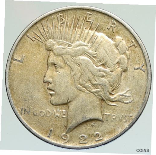  アンティークコイン コイン 金貨 銀貨  1922 D US Antique Silver PEACE DOLLAR United States Coin LIBERTY & EAGLE i111879