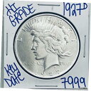1927 D シルバー ピース ドル コイン #7999 送料無料 レア キー デート ハイグレード1927 D SILVER PEACE DOLLAR COI...