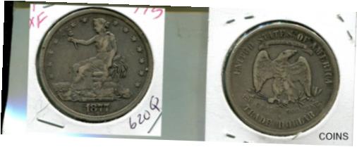 ڶ/ʼݾڽա ƥ    [̵] 1877 S UNITED STATES TRADE SILVER DOLLAR TYPE COIN VF XF 620Q