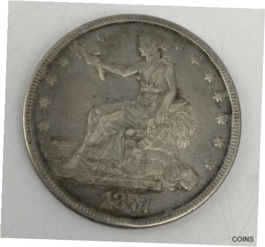 yɔi/iۏ؏tz AeB[NRC RC   [] 1877 P trade silver dollar 900 Fine Seated Liberty 420 Grains Coin Details