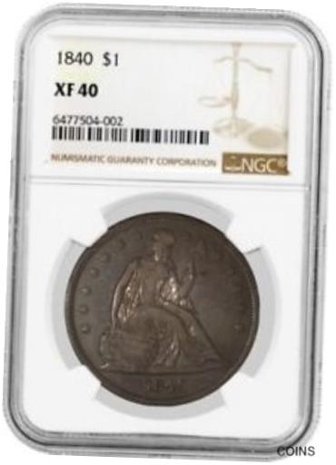  アンティークコイン コイン 金貨 銀貨  1840 $1 Seated Liberty Silver Dollar NGC XF40 Extremely Fine Circulated Coin