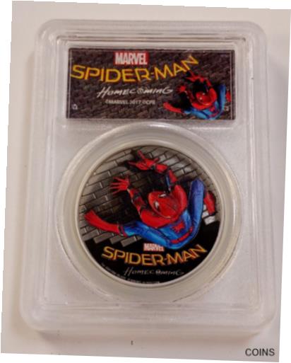 【極美品/品質保証書付】 アンティークコイン コイン 金貨 銀貨 送料無料 2017 Spiderman Homecoming 1oz Colorized Silver PCGS PR70DCAM HR Box/coa 1738