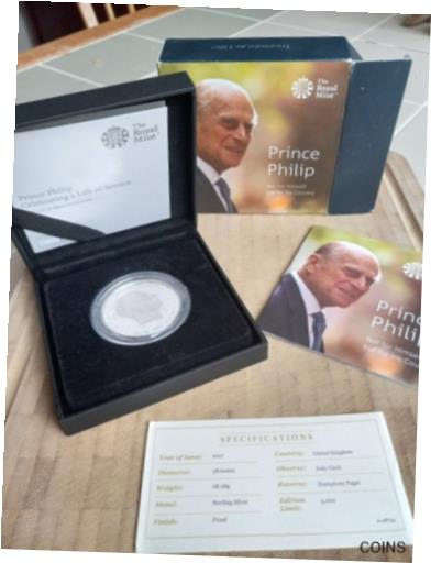 【極美品/品質保証書付】 アンティークコイン コイン 金貨 銀貨 [送料無料] 2017 Royal Mint Prince Philip A Life Of Service Silver Proof ?5 Five Pounds Coin