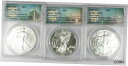  アンティークコイン コイン 金貨 銀貨  2017 S W P ANACS MS70 American Eagle Silver Dollar $1 3 Coin Complete Mint Set