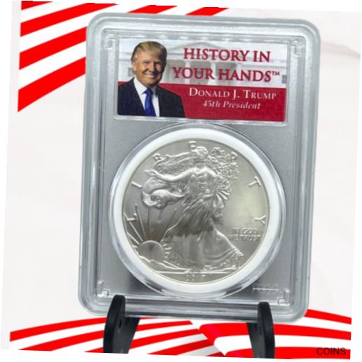 【極美品/品質保証書付】 アンティークコイン 銀貨 2017 1 SILVER EAGLE, PCGS MS-69, FIRST STRIKE, TRUMP HISTORY IN YOUR HANDS 送料無料 sot-wr-012490-2499