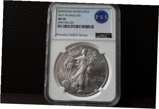 【極美品/品質保証書付】 アンティークコイン コイン 金貨 銀貨 [送料無料] 2017 W Burnished Silver Eagle MS 70 NGC Premier Select Series Rare Label