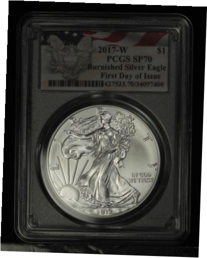 yɔi/iۏ؏tz AeB[NRC  2017-W Burnished Silver Eagle PCGS SP-70 1st Day of Issue TQ1208/LH [] #sot-wr-012490-2790