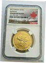 2017 ゴールド カナディアン メープル リーフ 1.5 オンス BU NGC ゴールド $150 MegaLeaf2017 Gold Canadian Maple Leaf 1.5 oz BU NGC Gold $150 MegaLeaf(3)