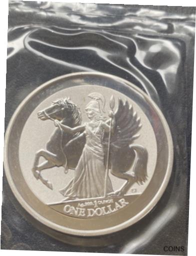  アンティークコイン コイン 金貨 銀貨  2017-1 oz silver coin- British virgen island- PEGASUS- sealed