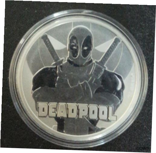  アンティークコイン コイン 金貨 銀貨  2018 Tuvalu 1 oz .999 Silver Coin MARVEL Series DEADPOOL shipped in capsule RARE