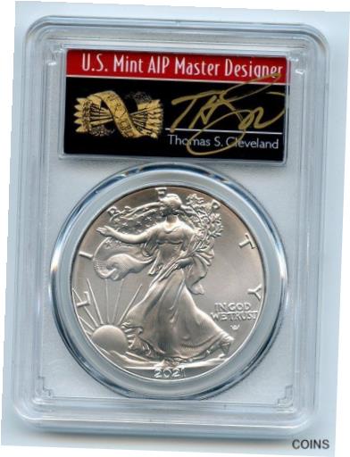  アンティークコイン コイン 金貨 銀貨  2021 $1 Silver Eagle 1oz Dollar Type 2 PCGS MS70 First Strike Cleveland Arrows