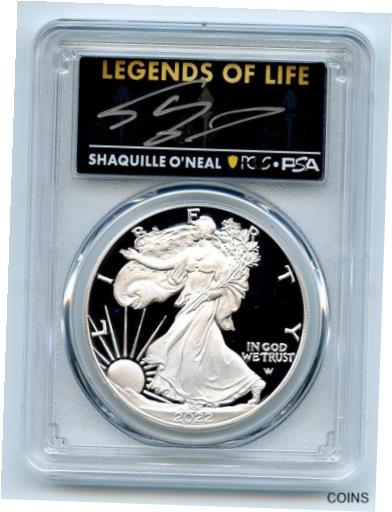  アンティークコイン コイン 金貨 銀貨  2022 W Proof Silver Eagle American Dollar PCGS PR70DCAM Legends Life Shaq O'Neal