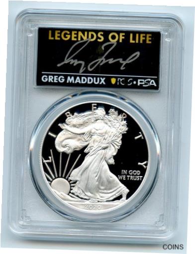 yɔi/iۏ؏tz AeB[NRC RC   [] 2020 W $1 Proof American Silver Eagle PCGS PR70DCAM Legends of Life Greg Maddux