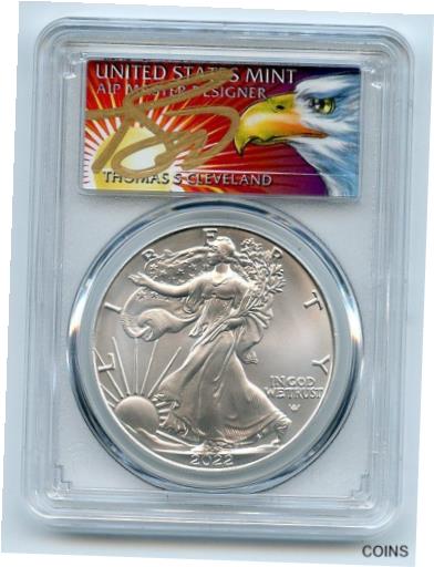 yɔi/iۏ؏tz AeB[NRC RC   [] 2022 $1 American Silver Eagle 1oz Dollar PCGS MS70 FDOI Thomas Cleveland Eagle