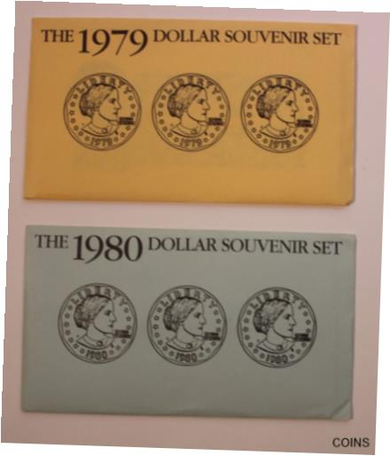 yɔi/iۏ؏tz AeB[NRC RC   [] 1979 & 1980 Susan B. Anthony Dollar Souvenir Sets - Total of 6 Coins