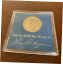 【極美品/品質保証書付】 アンティークコイン 硬貨 Eisenhower Dollar 1976 Bicentennial Coin - Louis Rukeyser Bullish Best Wishes 送料無料 ocf-wr-012511-1572