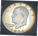 1971-S アイゼンハワー「IKE」プルーフ シルバー レインボー カラー トーン コイン 米国造幣局ホルダー1971-S EISENHOWER "IKE" PROOF SILVER RAINBOW COLOR TONED COIN IN US MINT HOLDER