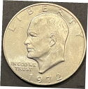 1972-P アイゼンハワー ドル コイン - AU/BU - 非常に詳細な裏面1972-P Eisenhower Dollar Coin - AU/BU - ...