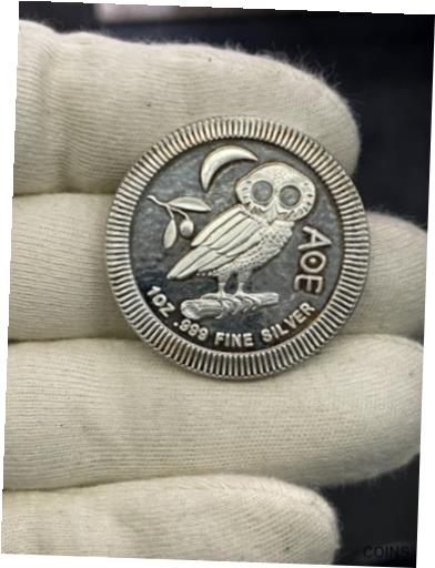  アンティークコイン コイン 金貨 銀貨  2018 Athenian Owl Ancient Greek Niue 1oz .999 Silver Bullion Coin