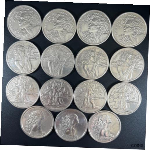  アンティークコイン コイン 金貨 銀貨  Silver Shield 1oz Silver Rounds Lot of 15! Freedom Girl Trivium READ DESCRIPTION