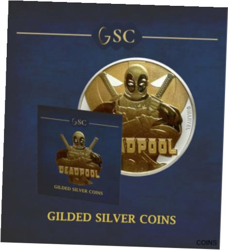 【極美品/品質保証書付】 アンティークコイン コイン 金貨 銀貨 [送料無料] 2018 Gilded Silver Deadpool 1Oz .999 24k Gilded Coin PM Edition