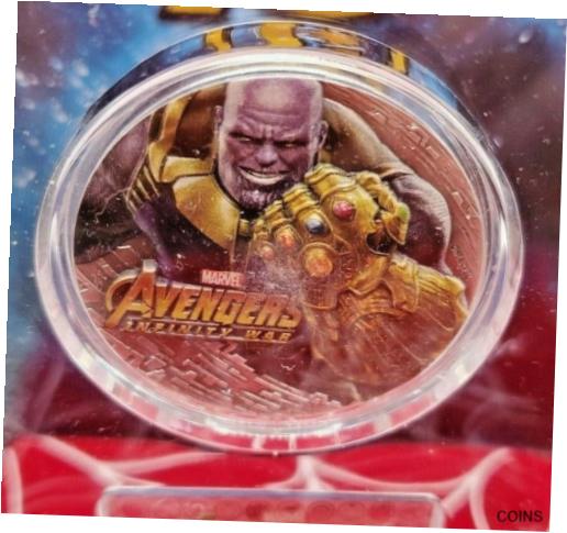 【極美品/品質保証書付】 アンティークコイン コイン 金貨 銀貨 [送料無料] 2018 MARVEL AVENGERS INFINITY WAR THANOS Gauntlet 2 oz Silver coin Rare