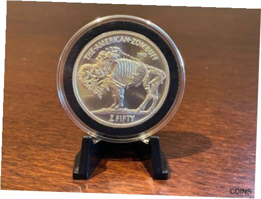 ڶ/ʼݾڽա ƥ    [̵] ZOMBUCKS 2018 American Zombuff 1 oz. Silver BU round - CONTAINED