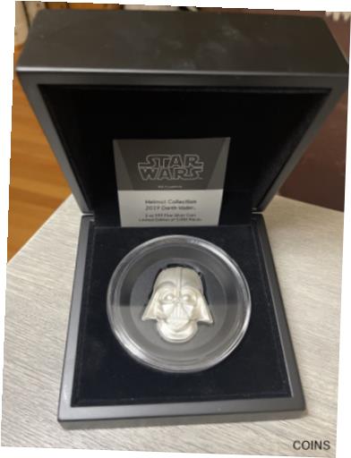 ڶ/ʼݾڽա ƥ    [̵] 2019 Niue Star Wars Darth Vader Helmet 2oz .999 Silver Shaped Coin ~ 5000 Minted