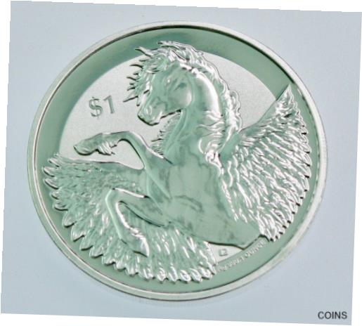  アンティークコイン コイン 金貨 銀貨  2019 Reverse FROSTED Gem BU Pegasus Proof BVI 1 oz .999 silver stunner